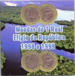 AV2191 - Folder com 2 Moedas de 1 Real - 1998 e 1999 - Brasil