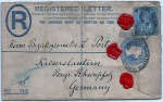 AV9343 - Envelope Circulado de Irlanda para Alemanha - Carta Registrada - 21 de Dezembro de 1894 - P