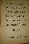 AV9085 - Livro - Noticia Geral da Bahia - Edição RARA - 1951 - Lançado pela CEDURB - Maior Livro já lançado na Bahia