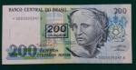 JG039 - Cédulas Brasil - 200 Cruzeiros - 1989  - C212a - Serie 003 - REPOSIÇÃO  - Excelente peça - SOB/FE