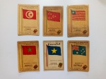 Colecionismo. Lote com 6 Estampas Sabonete Eucalol da série Bandeiras da Africa e Austrália.