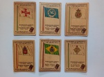 Colecionismo. Lote com 6 Estampas Sabonete Eucalol da série Bandeiras do Brasil.