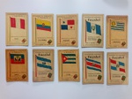 Colecionismo. Lote com 10 Estampas Sabonete Eucalol da série Bandeiras da América.