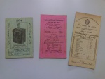 Boletim de Notas Trimestrais Colégio da Companhia Sta. Teresa de Jesús de Livramento de 1945, Boletim Semanal Gymnasio Municipal Santanense e caderneta de horários e notas oferecidas pelo Sulbanco de 1954.