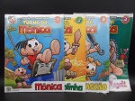 Lote com 4 revistas Coleção de Miniaturas Turma da Mônica. Somente as revistas, sem as miniaturas. Formato 28x22cm.
