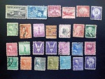 Colecionismo Filatelia Selos Antigos. Lote com 27 selos dos Estado Unidos da América - US United States Postage.