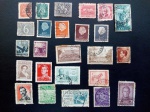 Colecionismo Filatelia Selos Antigos. Lote com 25 selos de vários países: Portugal, Cuba, Holanda, Itália, Argentina, Uruguai, México, Iuguslávia.