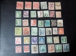 Colecionismo Filatelia Selos Antigos. Lote com 41 selos da Austrália, França, Suíça, Dinamarca e outros.