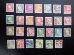 Colecionismo Filatelia Selos Antigos. Lote com 27 selos da Dinamarca.