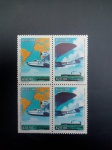 Colecionismo Filatelia Selo. 4 selos Centenário do 1 Vôo Regular Transoceânico do Mundo.