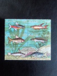 Colecionismo Filatelia Selos Antigos. Série 6 selos peixes. Brasil 76.