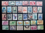 Colecionismo Filatelia Selos Antigos. Lote com 34 selos do Brasil.