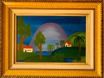 Tarsila do Amaral, Paisagem - Óleo sobre cartão - Medindo 50 x 35 cm - Assinatura canto inferior direito.