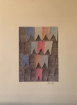 Alfredo Volpi, 'Bandeirinhas' - Gravura n 14/250 - medindo 66 x 48 cm - Assinatura canto inferior direito.