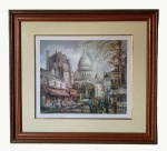 Brunet - Paris: La Place du Tertre -  Gravura - Medida quadro:30 x35 cm.