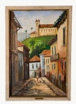 Iris  R. M. Jardim - `Ouro Preto` -  Óleo sobre tela -  Med. 59 x 39 cm - Assinado no verso.