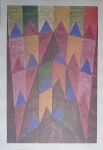 Alfredo Volpi, Bandeirinhas - Gravura P/A - medindo 66 x 46 cm - Assinatura canto inferior direito - Com moldura