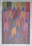 Alfredo Volpi, Bandeirinhas - Gravura 001/100 - medindo 66 x 46 cm - Assinatura canto inferior direito - Com moldura.