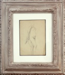 Orlando Teruz, `Fig. Feminina` - desenho – med. 32 x 23 cm