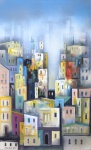 Milan Horvat, `Cidade` - óleo sobre tela - dat. 1999 - med. 100 x 60 cm