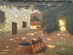 Edgard Oehlmeyer, `Vila` - óleo sobre tela - med. 41 x 52 cm