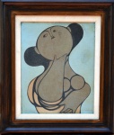 Milton Dacosta, `Figura` - óleo sobre tela - datado 1955 - med. 41 x 33 cm