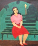 Djanira, `Figura Feminina` - óleo sobre tela - datado 1972 - med. 80 x 65 cm - com Certificado