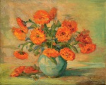 Leopoldo Gotuzzo, `Vaso com Flores` - óleo sobre tela - datado Rio 25/04/1939 - med. 33 x 41 cm