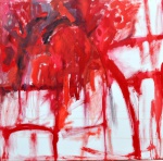 Marco Antonio Victorino, `Red One` - acrílica sobre tela - dat. 2002 - med. 100 x 100 cm