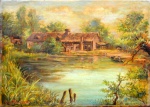 Levino Fanzeres, `Cena Rural` - óleo sobre tela - med. 42 x 57 cm