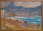 Henrique Cavalleiro, `Marinha do Rio de Janeiro com vista do Pão de Açucar)` - Óleo sobre tela medindo 50 x 70, a.c.i.d