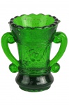 ESBERARD - Antigo Paliteiro de Coleção, em vidro, na tonalidade verde esmeralda, decoração floral. Dimensões: 6 cm X 5 cm (Alt./Diâm.) xx