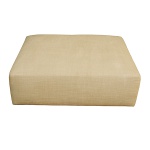 FENDI - Puff de forma retangular com estrutura em madeira. Estofado em tecido na cor creme. 38 x 110 x 90 cm.