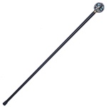 Bengala de madeira preta com pega na forma de bola azul. Etiqueta El Galo de Corion 91 cm. Este lote encontra-se em Belo Horizonte, MG, e só estará disponível em nossa loja a partir do dia 13 de Outubro.