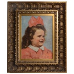 GEORGINA DE ALBUQUERQUE (Taubaté, 1885  Rio de Janeiro, 1962) - Bimba Piangente.  Ass. cie. Paris, 1948. 35 x 28 cm (MI). 53 x 44 cm (ME). No verso etiqueta com título do quadro e as inscrições: Toscana, Itália. Este lote encontra-se em Belo Horizonte, MG, e só estará disponível em nossa loja a partir do dia 13 de Outubro. Pintora, professora. Aos 15 anos, inicia sua formação artística com o pintor italiano Rosalbino Santoro (1857-1942). Muda-se para o Rio de Janeiro em 1904, matricula-se na Escola Nacional de Belas Artes (Enba) e estuda com Henrique Bernardelli (1858-1936). Em 1906, casa-se com o pintor Lucílio de Albuquerque (1877-1939) e viaja para a França. Georgina de Albuquerque é uma das principais mulheres brasileiras a conseguir firmar-se como artista no começo do século XX. Em suas pinturas, a artista tem como parâmetro o impressionismo e suas derivações. Elas apresentam uma paleta de cores luminosas, empregada com sensibilidade. Os temas mais constantes de Albuquerque são o nu, o retrato e a paisagem. Em Raio de Sol, s.d. ou Dia de Verão, ca.1920, com amplas pinceladas, ela explora as incidências luminosas e a vibração cromática. A partir de 1920, passa a trabalhar com uma paleta mais sóbria e a realizar pinturas com temas da vida popular, como Duas Roceiras, s.d. ou No Cafezal, ca.1930, entre outras.