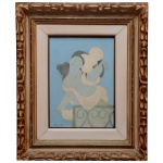 MILTON DACOSTA (Niterói, Rio de Janeiro, 1915 - Rio de Janeiro, 1988) - Moça e Pássaros. Óleo s/ tela. Ass. cie. Ass. e titulado no verso. 33 x 25 cm (MI). 55 x 46 cm (ME). Este lote encontra-se em Belo Horizonte, MG, e só estará disponível em nossa loja a partir do dia 13 de Outubro. Pintor, desenhista, gravador, ilustrador. Inicia estudos de desenho e pintura em 1929 com o professor alemão August Hantv. No ano seguinte matricula-se no curso livre de Marques Júnior (1887-1960), na Escola Nacional de Belas Artes (Enba), que é fechada pela Revolução de 1930. Milton Dacosta, com Edson Motta (1910-1981), Bustamante Sá (1907-1988)  e Ado Malagoli (1906-1994), entre outros, cria o Núcleo Bernardelli em 1931. Milton Dacosta constrói uma trajetória peculiar dentro da história da arte brasileira. Em cerca de 50 anos de produção, atinge sua maturidade artística em meados dos anos 1950, com telas abstratas de tendência construtiva, desenvolvidas com base no embate reflexivo e silencioso com alguns dos principais artistas e movimentos da arte moderna. Seguindo sua vocação precoce, inicia-se em 1929 no desenho e na pintura no ateliê do professor alemão August Hantv, em Niterói, sua cidade natal. Em 1930 frequenta por três meses o curso livre de Marques Júnior na Escola Nacional de Belas Artes - Enba, Rio de Janeiro. Nessa época conhece Antônio Parreiras (1860 -1937), com quem não tem uma aprendizagem formal, mas visita seu ateliê e mostra os primeiros trabalhos que realiza. Interessa-se por uma pintura pós-impressionistas. Aos 16 anos, ajuda a fundar o Núcleo Bernardelli, conjunto independente de artistas instalados no porão da Enba, coordenados por Edson Motta. Anos depois, indagado sobre o que ficou de sua experiência no Núcleo, Dacosta declara: "Além dos amigos, a liberdade de criação artística e ainda uma maior disponibilidade para a pesquisa".