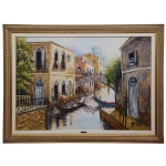 MARCO ANTONIO DE OLIVEIRA MARTINS  Veneza. Óleo s/ tela. Ass. e datado 2003. 70 x 100 cm (MI). 88 x 110 cm (ME). Este lote encontra-se em Belo Horizonte, MG, e só estará disponível em nossa loja a partir do dia 13 de Outubro.