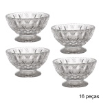Conjunto de 16 bowls de cristal alemão de chumbo,   translúcidos e lapidados. Cristalerie Bleikristall Tritschler Winterhalder. 7 x 12 cm. Lote pertencente ao acervo de tradicional família paulistana de Américo Moreira dos Santos e Anella Mafalda Malzoni.