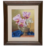 M. MEIRELES - Vaso com flores. Óleo s/ Eucatex. Ass. cid. Datado 81. Situado Brasil cie. 44 x 37 cm (MI). 71 x 64 cm (ME). Lote pertencente ao acervo de tradicional família paulistana de Américo Moreira dos Santos e Anella Mafalda Malzoni.