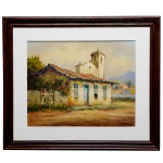 A ARENA  Igreja do Vilarejo. Óleo s/ tela. Ass. cid. 38 x 48 cm (MI). 60 x 70 cm (ME). Ingressa na Faculdade de Engenharia e Química da Universidade de Nápoles (Itália). Estuda pintura com E. Briante, em Florença (Itália), em 1948. Em 1952, transfere-se para o Brasil e estuda pintura com Angelo Cannone, no Rio de Janeiro. A convite de Ana Freud, pinta em 1977 um retrato de Sigmund Freud, que é reproduzido sob a forma de selo comemorativo em 1981. Em 1976, é nomeado Acadêmico do Mar pela Academia Internacional de Ciências e Artes do Mar, em Milão (Itália).  Lote pertencente ao acervo de tradicional família paulistana de Américo Moreira dos Santos e Anella Mafalda Malzoni.