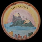 Restaurante da Boa Lembrança. PAX DELÍCIA  Pato Carioca. Rio, 97. Cerâmica policromada pintada à mão. 26 cm. Este lote encontra-se em Belo Horizonte, MG, e só estará disponível em nossa loja a partir do dia 13 de Outubro.