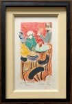 SERGIO TELLES, Café Hawelba Viena - litografia colorida a mão - 30x18 cm - acid