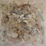 EDIR SAADIA, Abstrato - acrílica sobre tela - 90x90 cm - acid 1996
