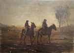 AGOSTINELLI, Cavalos - óleo sobre madeira - 46x65 cm - acie (no estado)