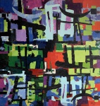 MILTON MONTEIRO, Abstrato - acrílica sobre tela - 150x150 cm - Acid 2012