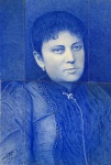 A. H. DINIZ, Mulher - pintura em azulejo - 19,5 x 30 cm - acie Rio 1937