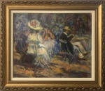 SEM ASSINATURA, Releitura de pintura Impressionista - óleo sobre tela - 54x64 cm