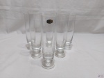 Jogo de 6 taças flute em cristal Multicristal selado, pé disco. Medindo 17cm de altura.