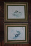 REPRODUÇÃO, duas (2) representando patos, baseadas na obra de Rolf Grantsau, emolduradas. com vidro. 48,5 x 58cm.
