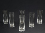 CRISTAL, seis (6) copos cilíndricos para champanhe ou espumante, incolores e translúcidos, medindo 17,5 cm altura.
